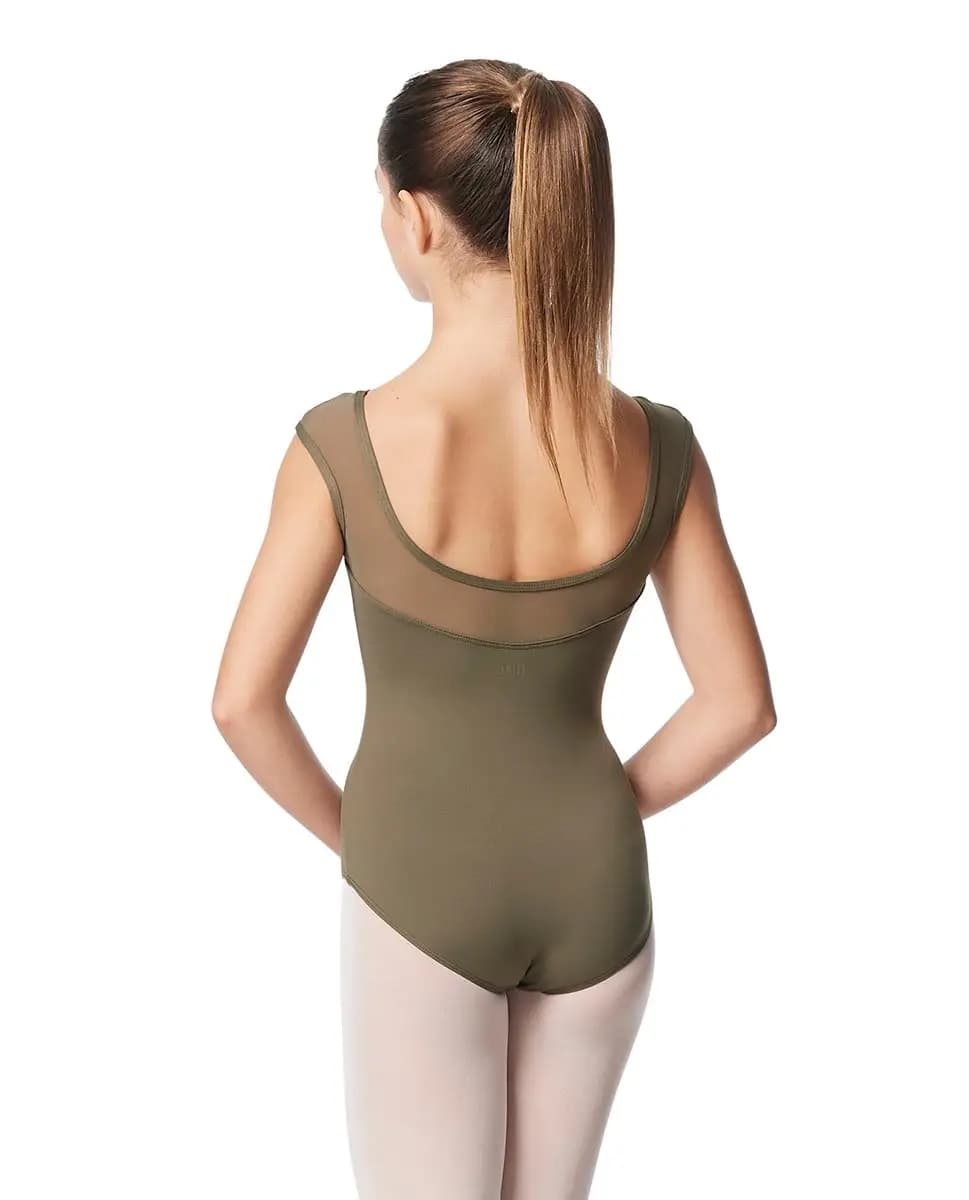 Girls Yoke Mesh Cap Sleeve Dance Leotard Nikita
