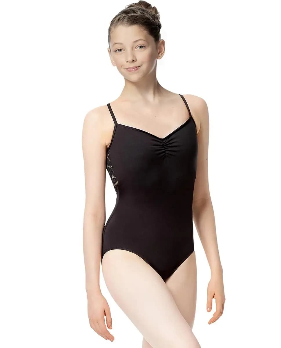 Girls Geo Mesh Camisole Leotard Amanda