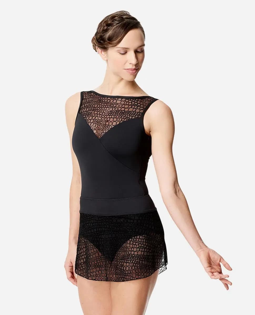 LUF576 Francine Flocked Mesh Pull On Dance Skirt – Lulli