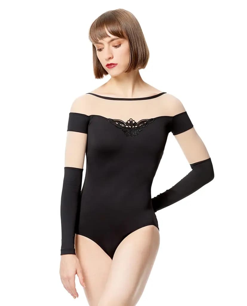 Mesh Long Leo With Applique Carmen