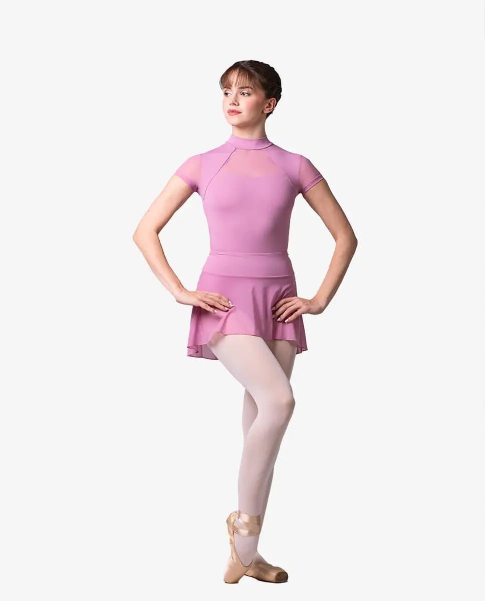 Womens High Low Pull-On Mesh Dance Skirt Selene
