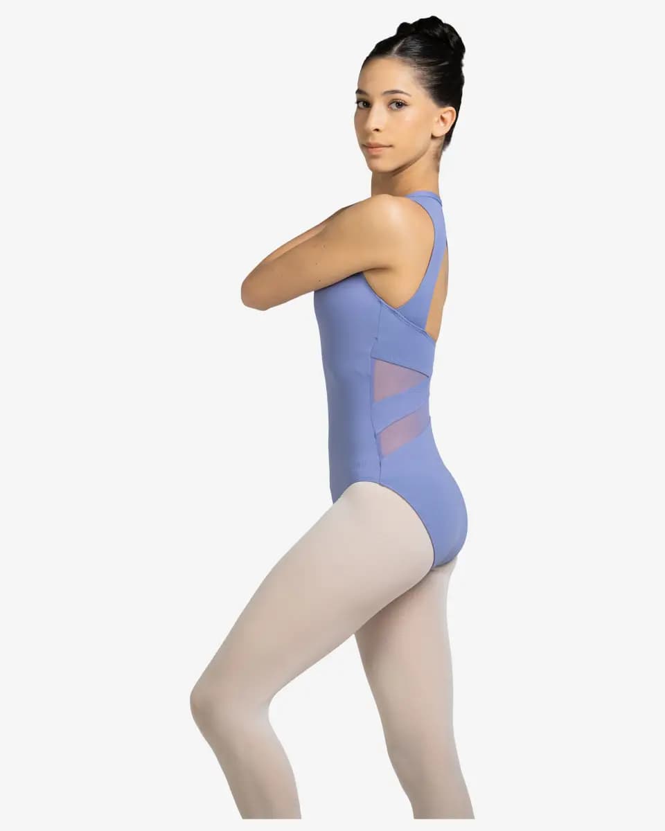 Womens High Neck Mesh Leotard Aaliyah