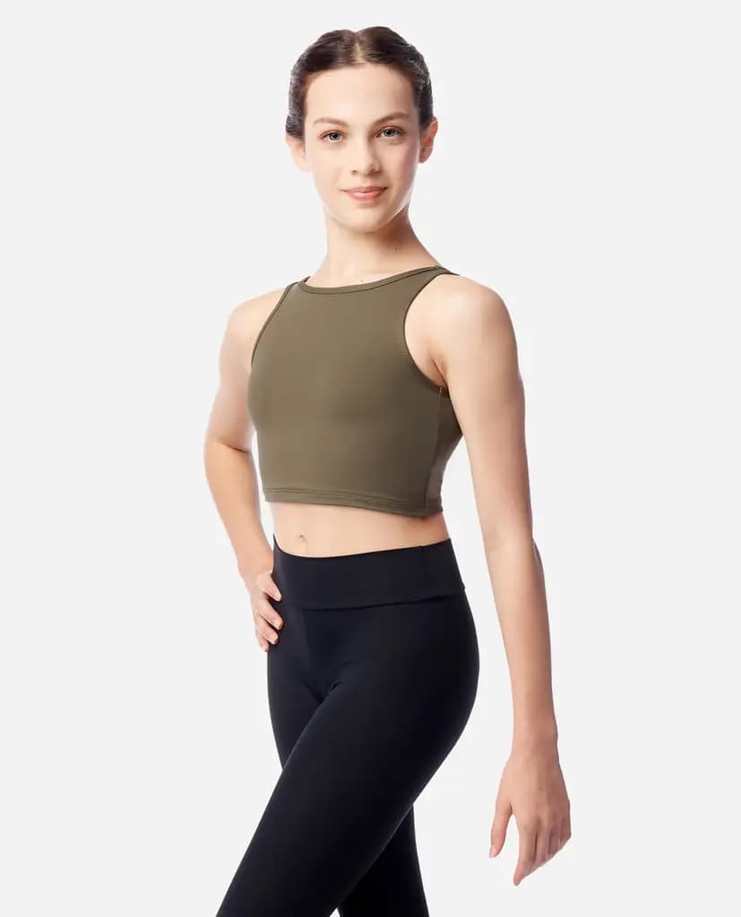 Girls High Neck Tank Crop Top Mary