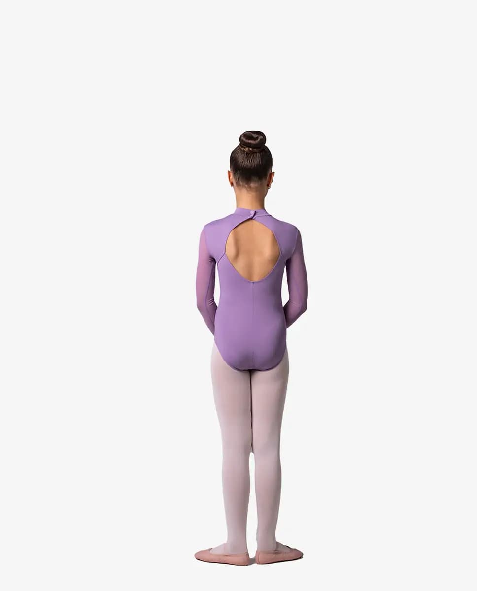 Girls Mock Neck Long Sleeve Leotard Emery