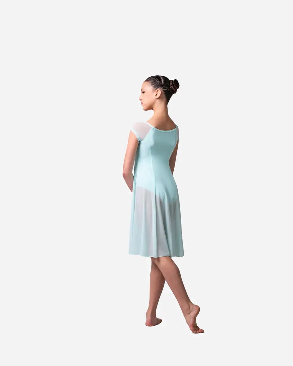 Girls Short Sleeve Long Dress Leotard Zelda