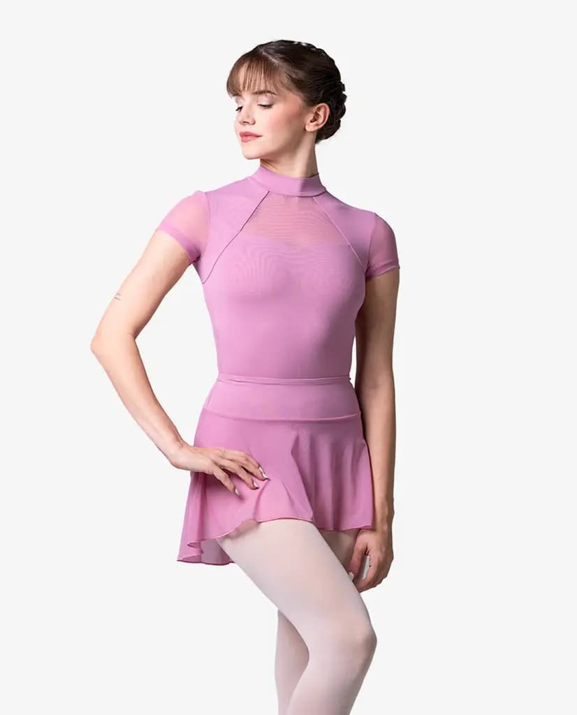 Womens High Low Pull-On Mesh Dance Skirt Selene