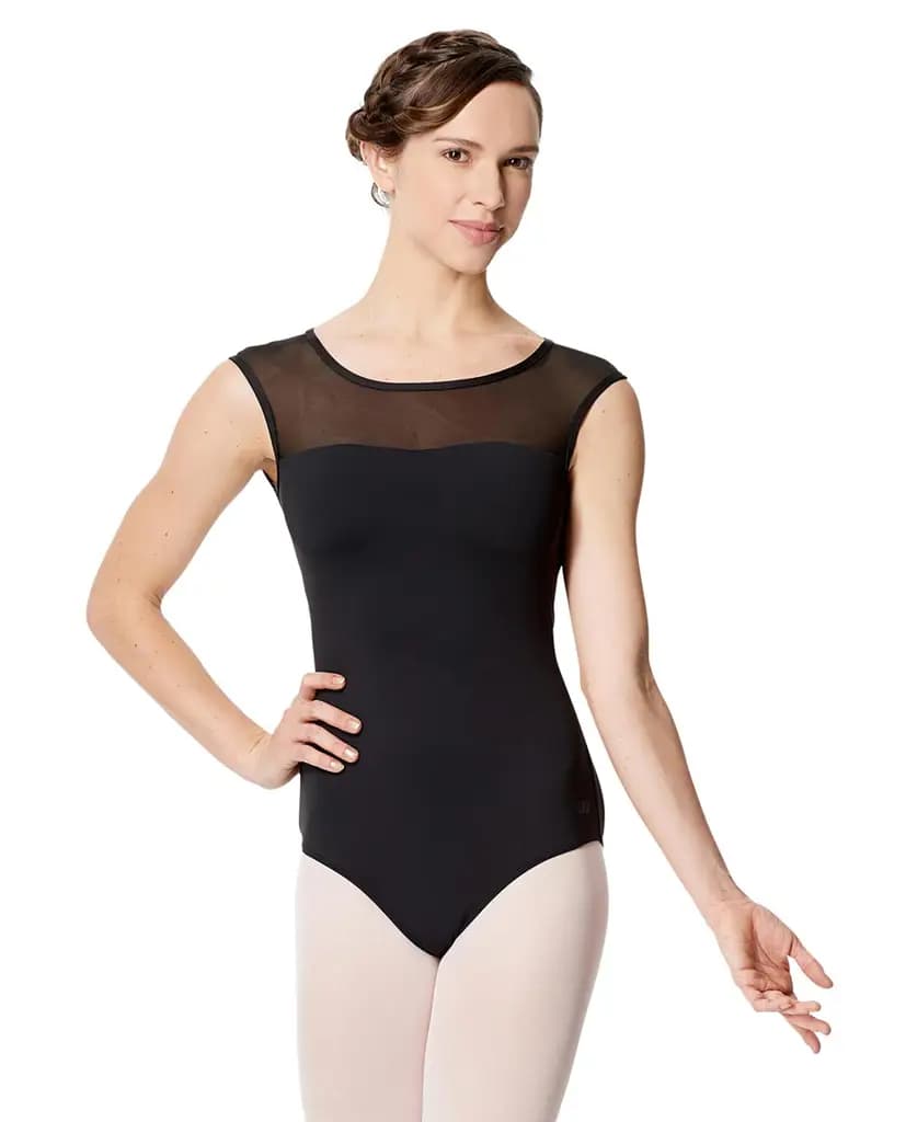 Women Mesh Cap Sleeve Dance Leotard Marcela